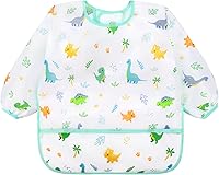 Vista 8 de Accmor 4 Pack Long Sleeve Bibs, Baby Smock Waterproof Sleeved Bib Smock for Baby Toddler 6-36 Months