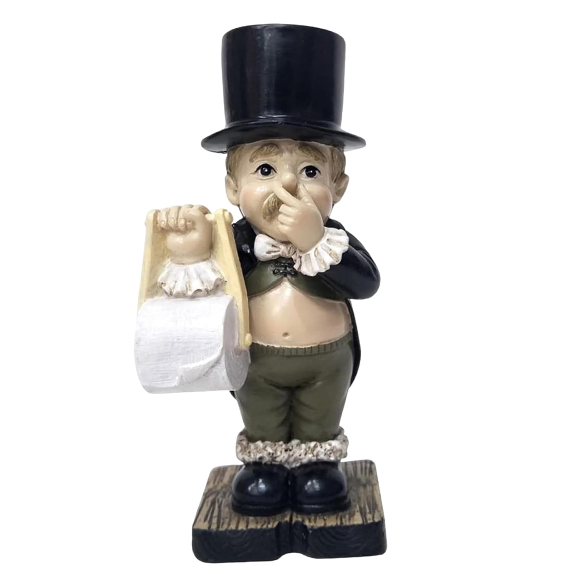 Figurine garçon tenant le nez, solution déco étagère amusante