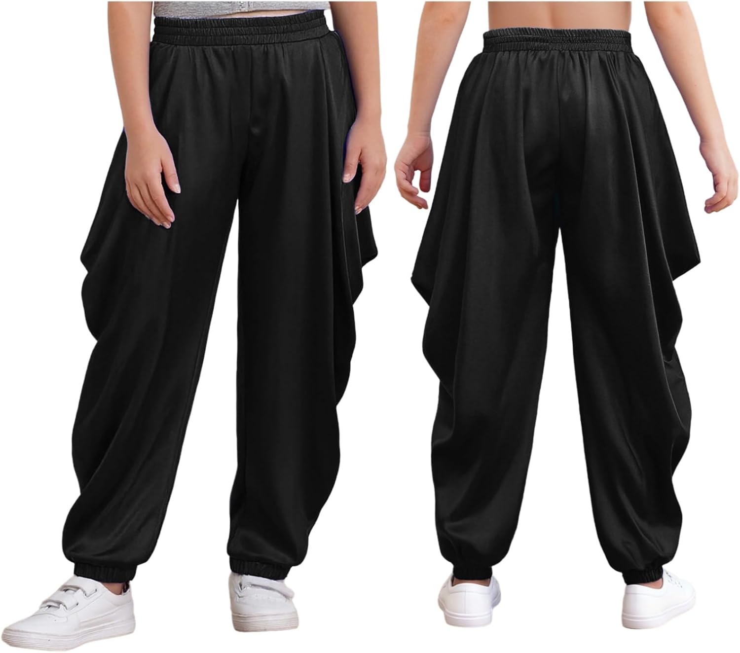 FEESHOW Kids Boys Satin Dhoti Dance Pants Yoga Hippie Baggy Harem Draped Trousers Indian