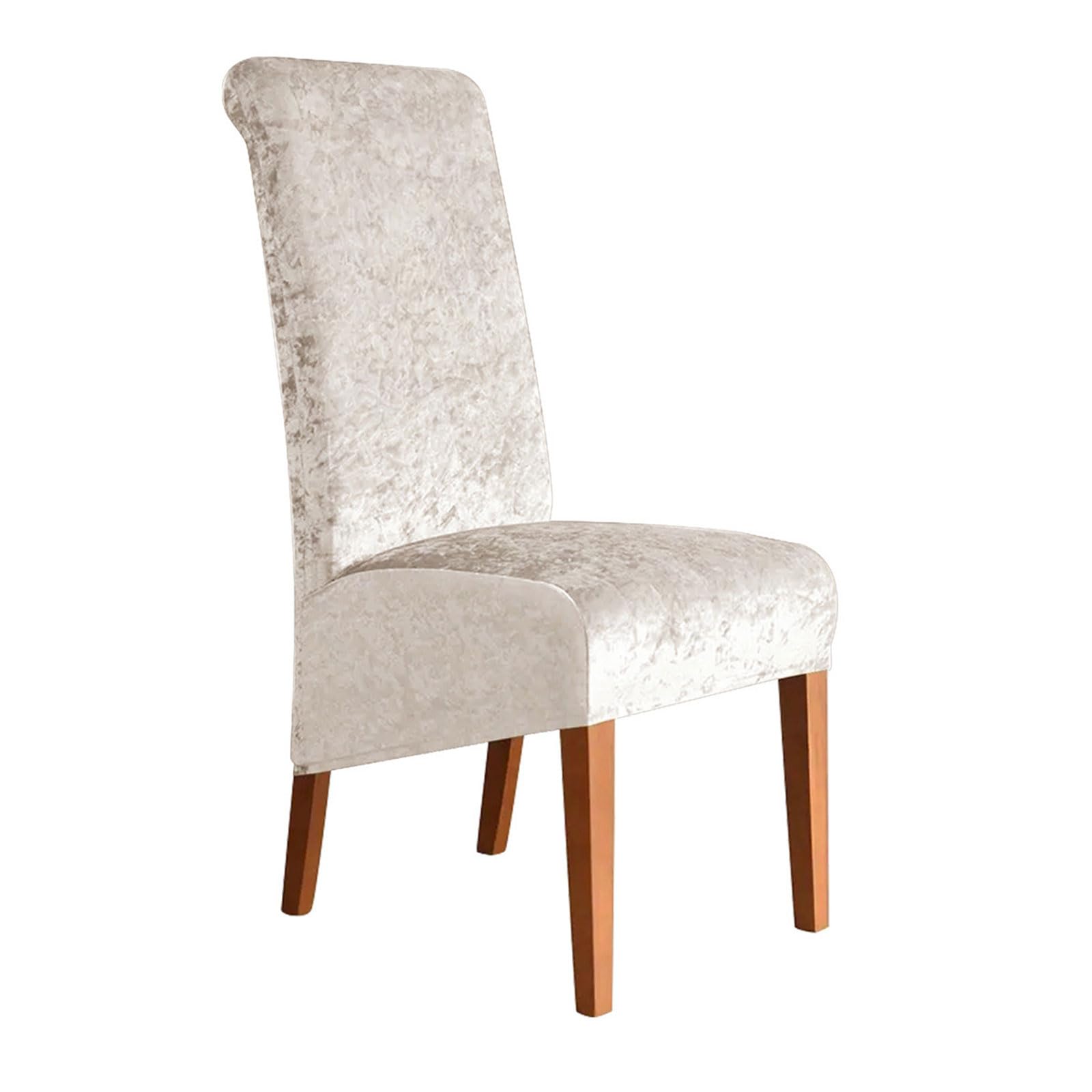 Carotoe Champagne Large Chair Covers For Dining Room, Slipcover For High Back Dining Chair, Soft Velvets Stretch Washable Removable Stretchable Seats Covers