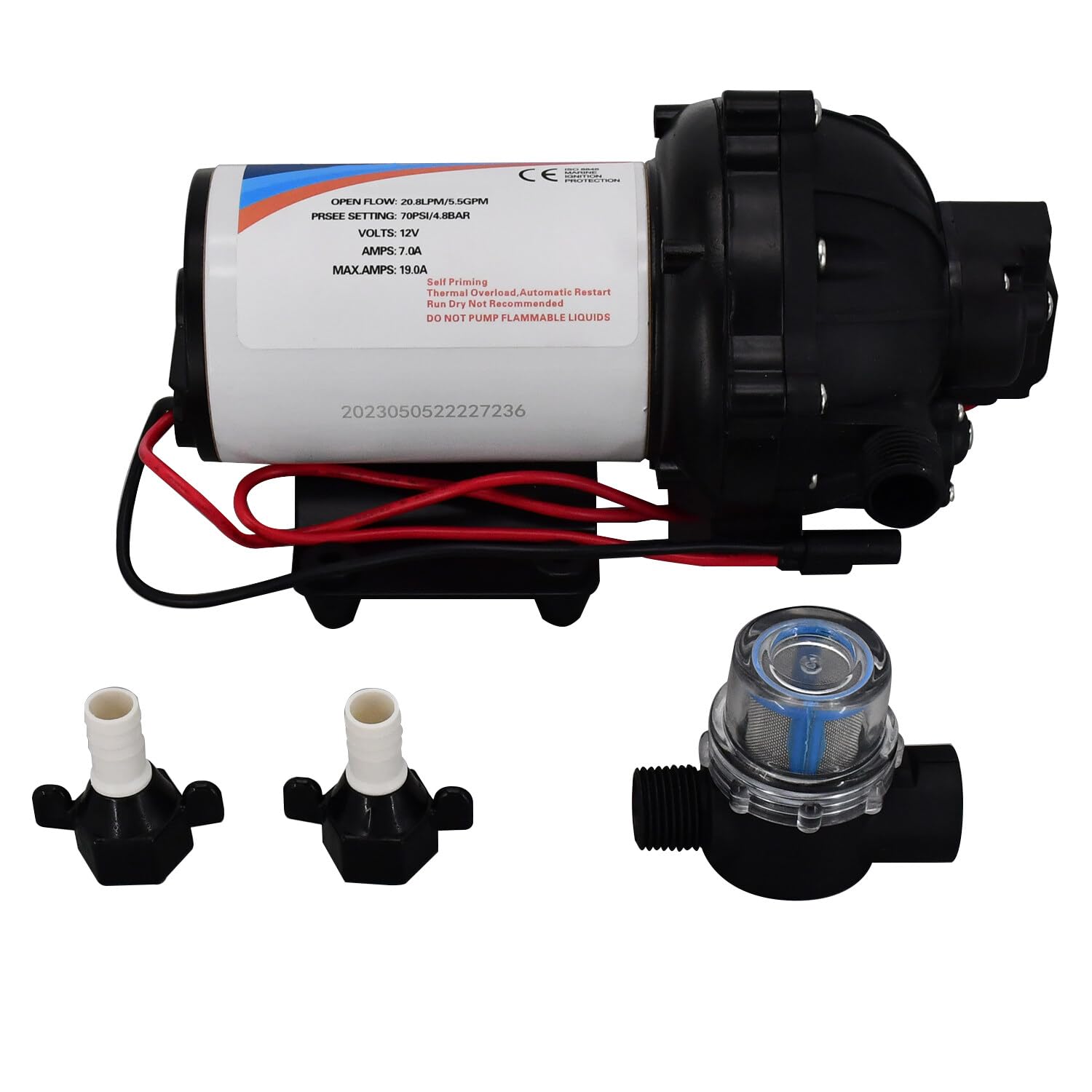 Firmusparts Diaphragm Pump with 1/2 NPT Ports 3.0 GPM 12V EF3000 EF3000-BOX EF3000-QA-BOX Compatible with Agricultural Sprayers Fluid Transfer Applications