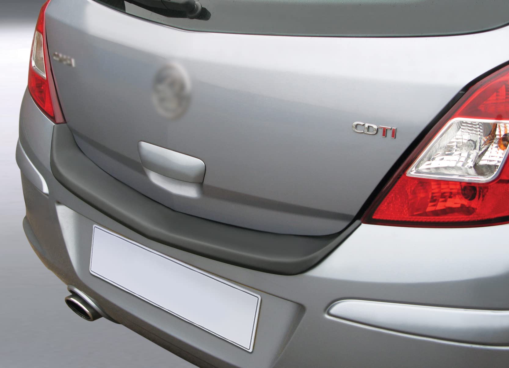Aroba AR2319 Osłona progu bagażnika kompatybilna z Opel Corsa D od roku produkcji 6.2006-11.2014 ochrona zderzaka dokładnie z zagięciem ABS Piano czarna