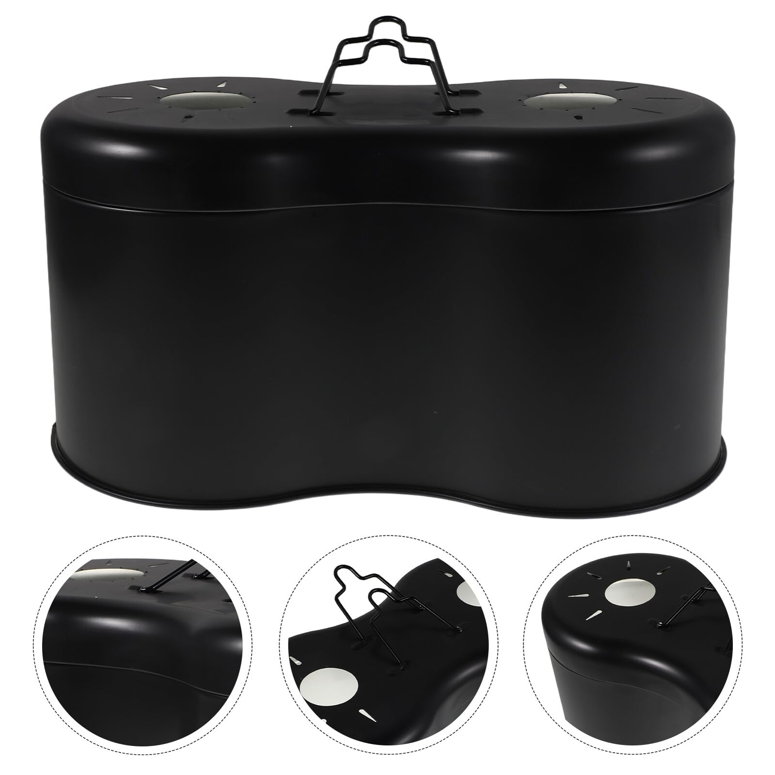 BESTonZON Lampada Riscaldante Doppia in Alluminio Nero per Rettili e Tartarughe con Design Sospeso Flessibile per Habitat in Terrario di Vetro