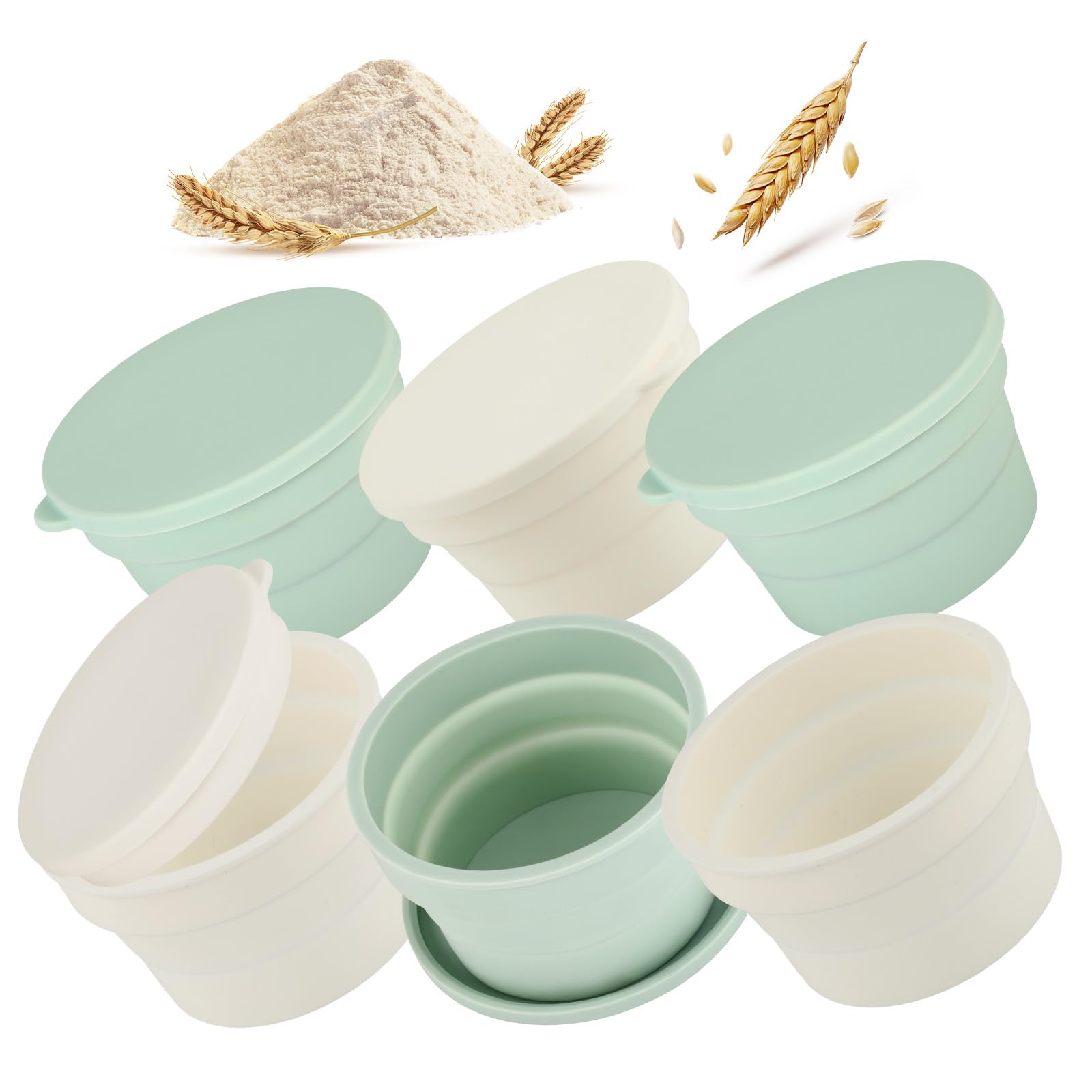 Lot de 4/6 boîtes à pâte à pizza innovantes en silicone, couvercle anti-adhésif, boîtes empilables et détachables