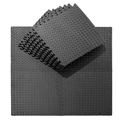 papababe Puzzle Exercise Mat with EVA Foam Interlocking Tiles for MMA Exercise, Gymnastics and Home Gym Protective Flooring (1/2\'\' Thick, 48 SQ.FT)