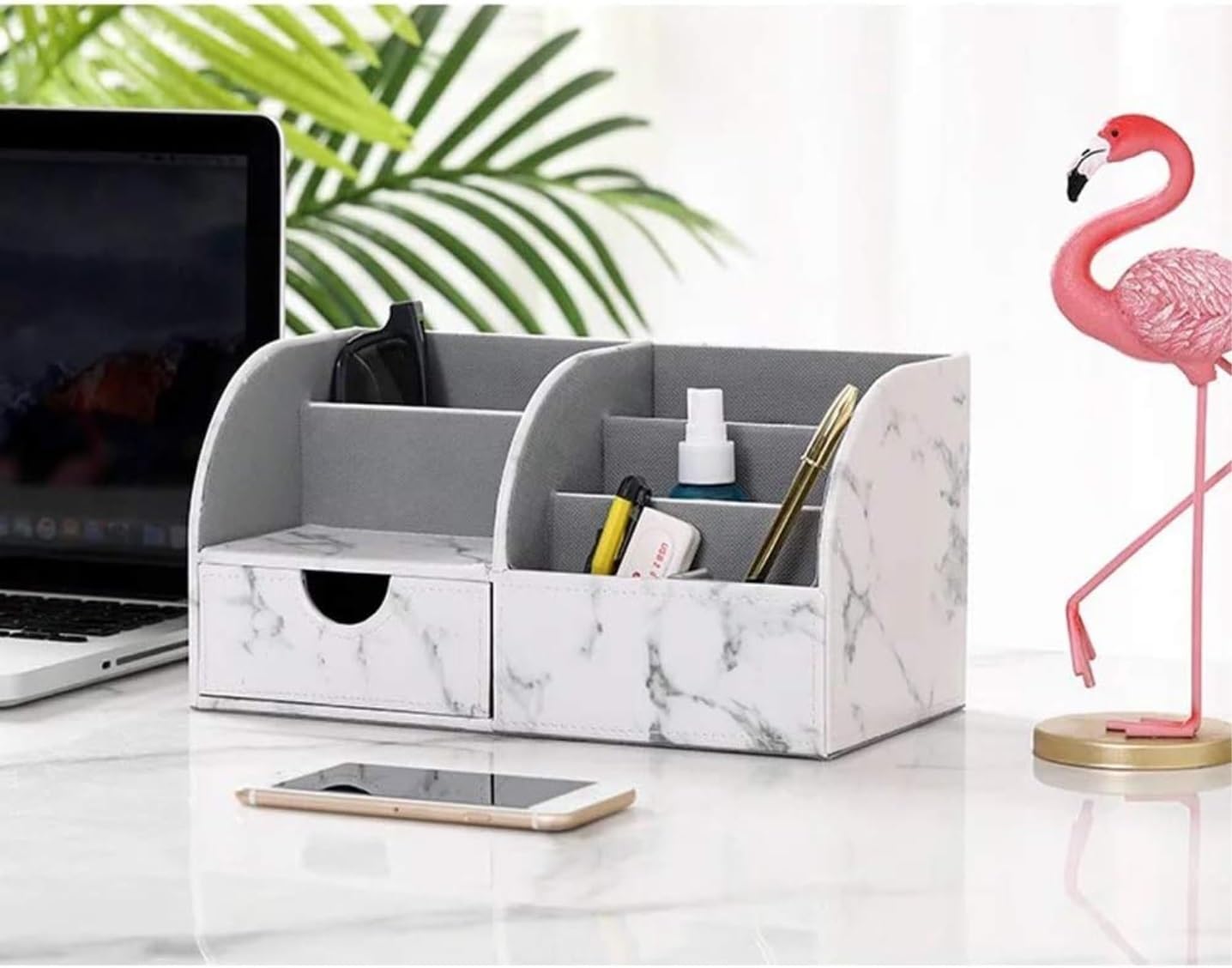 Portaoggetti da scrivania Organizer Da Scrivania Multifunzionale Portapenne Da Tavolo In Pelle Scatola Portaoggetti Penna Per Biglietti Da Visita Accessori per materiale d'ufficio