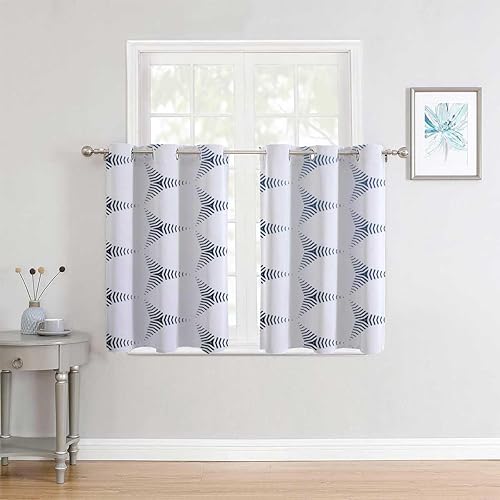 Light Filtering Curtains Light Color Geometry Lattice Line Modern Curtains for Patio Doors Cortinas para Ventanas De Cuarto 63Inch Width by 63Inch