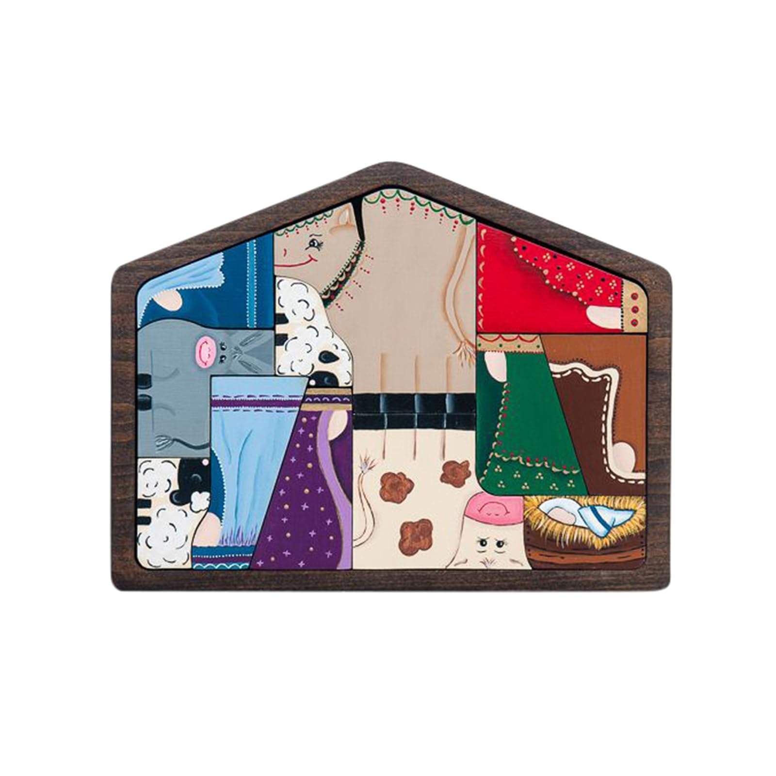 Jazuaiao Artistic Nativity Puzzle Jesuss Nativity Scene Ornamentation Wood for Enhancing Religious Ambiances Jigsaws Puzzle Game Religious Home Decors