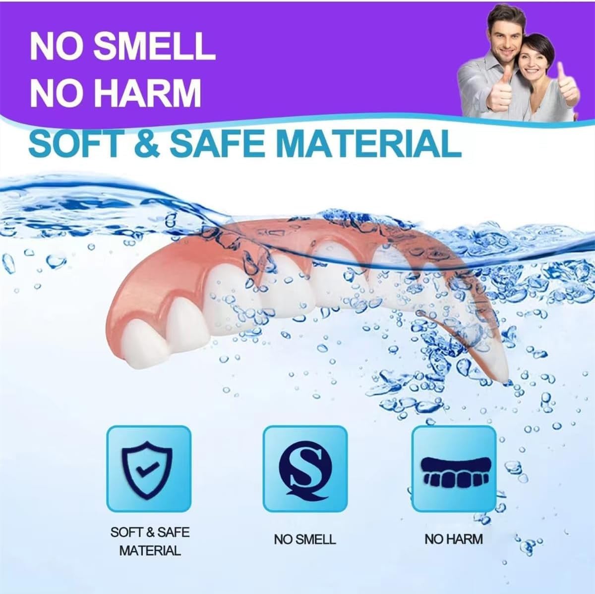 Fivfivgo Soft Denture Reline Kit,Fivfivgo Soft Dentures,Snap on Dentures Silicone Fake Teeth Top Bottom (3 set)