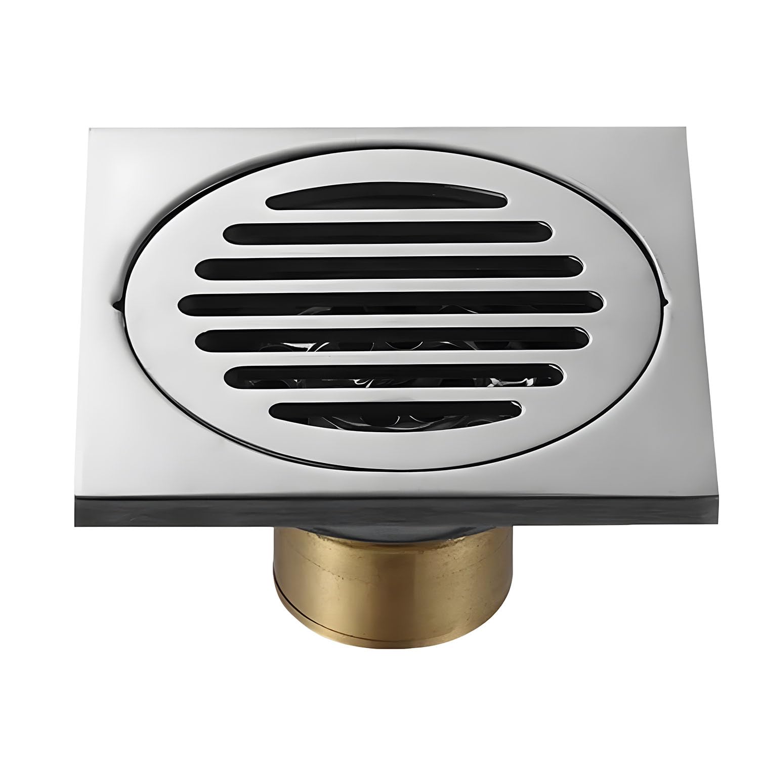 X spring Square Shower Drain, 10cm Square Stainless Steel Floor Drain with Removable Cover Grate and Hair Strainer, Shower Drain Toilet Shower Floor Drain Backflow Preventer for Kitchen Balcony Garage