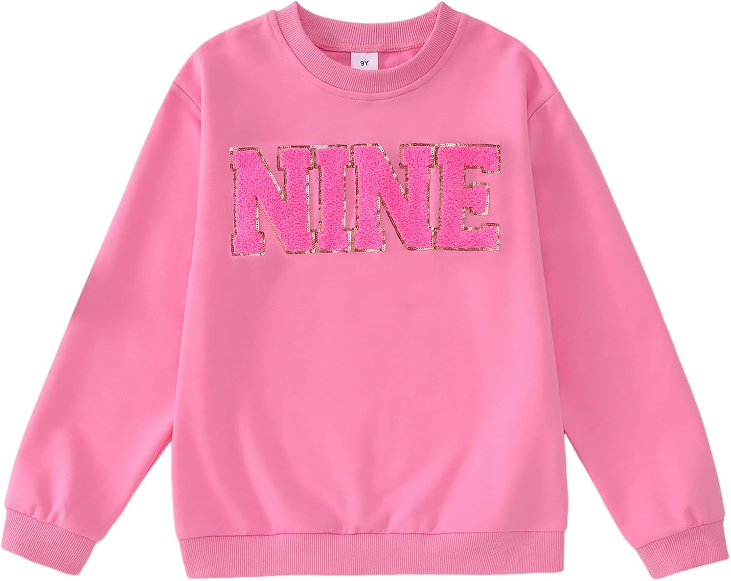 Toddler Baby Girls Birthday Outfit 2nd 3rd 4th 5th 6th 7th Bday Party Sweatshirt Chenille Patch Long Sleeve Shirt