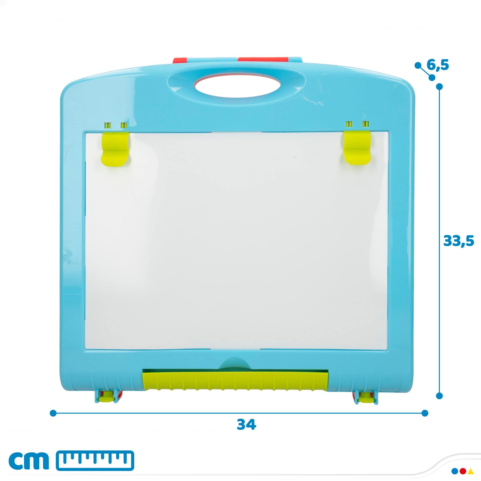 COLORBABY - Pizarra Infantil 2 en 1 portátil de sobremesa, Pizarra tiza y rotulador, magnética, Medidas 33x32x54, Juguete para niños y niñas (49593)