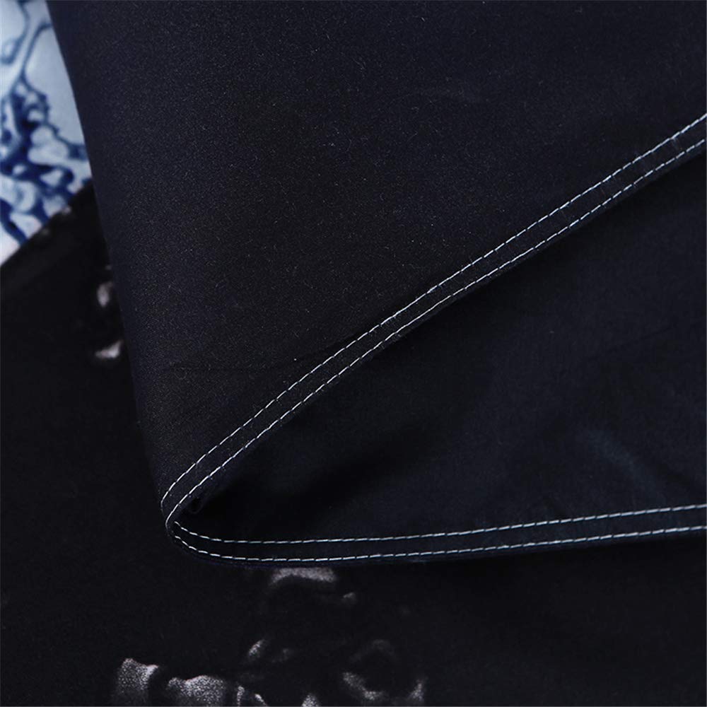 FANSU Copripiumino una Piazza e Mezza 180x220cm, Set di Biancheria da Letto Calcio Reversibile Stampa, Set Copripiumone in Microfibra da 3 Pezzi con 2 Federa e Copripiumini a Cerniera, Nero Blu