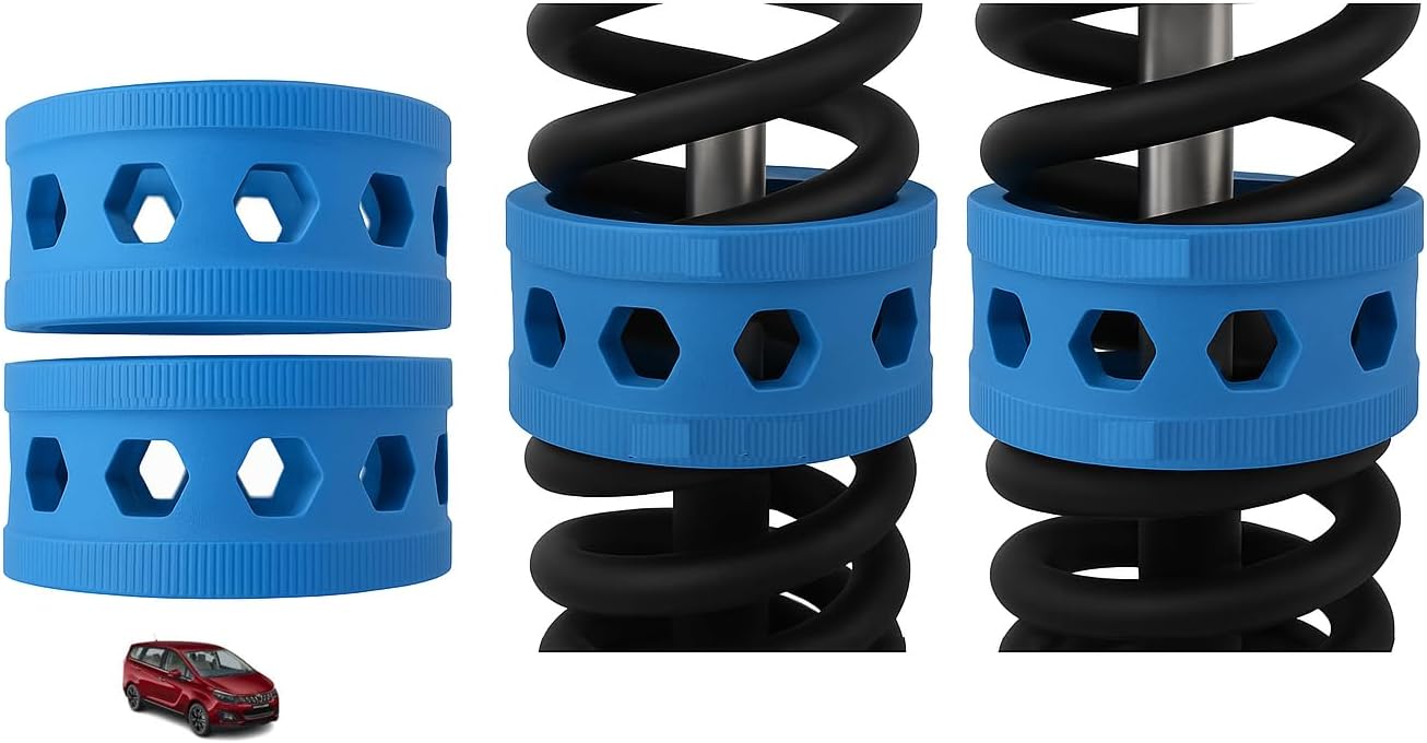 POWER X Rear Coil Spring Rubber Buffer Kit for Marazzo | Size C | Increases Car Height & Ground Clearance | Shock Absorber & Suspension Stabilizer Cushion | Heavy Duty TPE Material