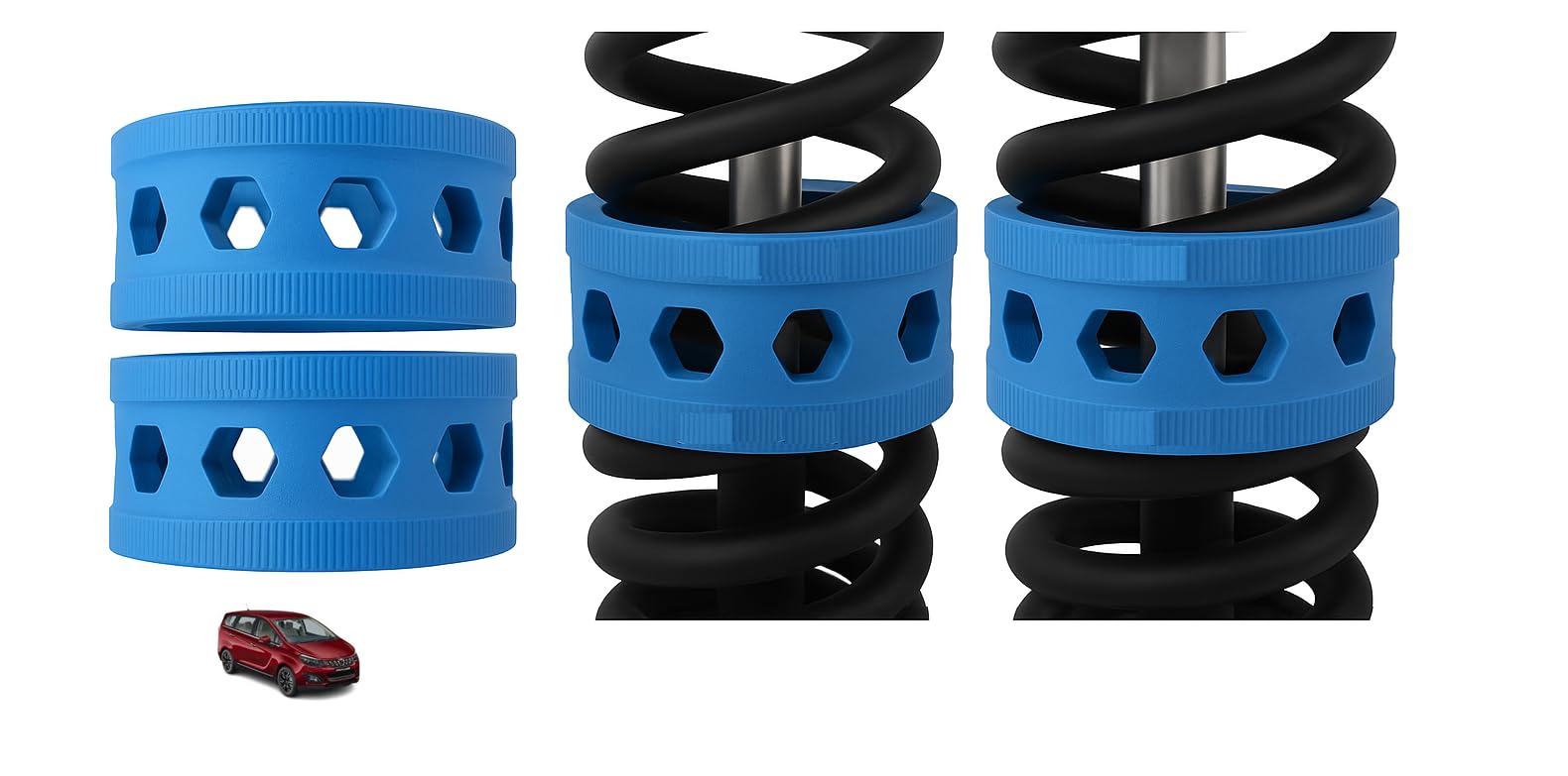 POWER X Front Coil Spring Rubber Buffer Kit for Marazzo | Size C | Increases Car Height & Ground Clearance | Shock Absorber & Suspension Stabilizer Cushion | Heavy Duty TPE Material-picture-27