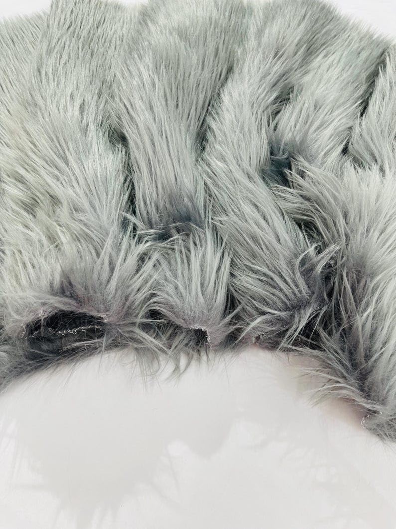 New Creations Fabric & Foam Inc, Shaggy Faux Fur Fabric by Yard, Long Pile Luxury Shaggy Craft. (Charcoal)
