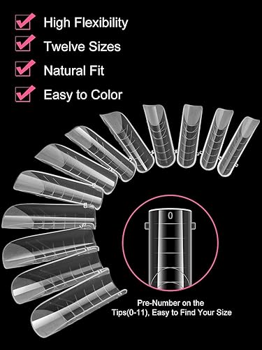 Miniatura 3 de EBANKU 120 piezas de formas de uñas dobles mate, moldes de uñas de poligel transparente, cuadrados de cobertura completa, puntas de uñas de ataúd,