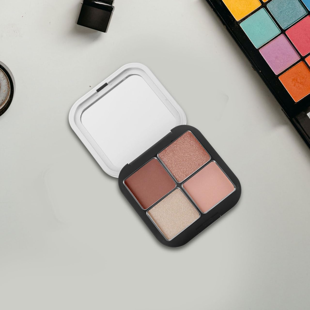 Lurrose 2 unidades de sombras de ojos magnéticas vacías para maquillaje con espejo para pintalabios, paletas de maquillaje