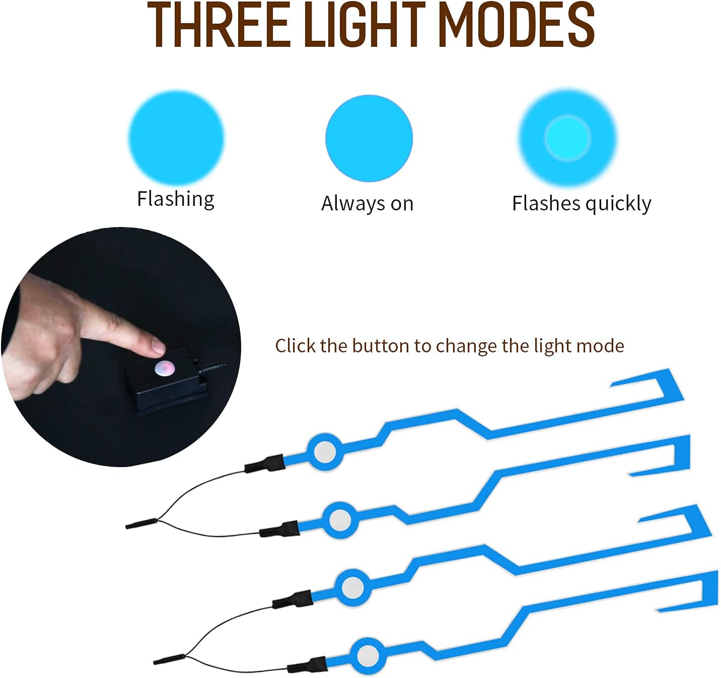 VideoPUP 2pcs Motorcycle Helmet Light Kit,Blue Helmet Cycling LED Sticker Light Night Riding Signal Helmet Light for Motorcycle Bike Helmet