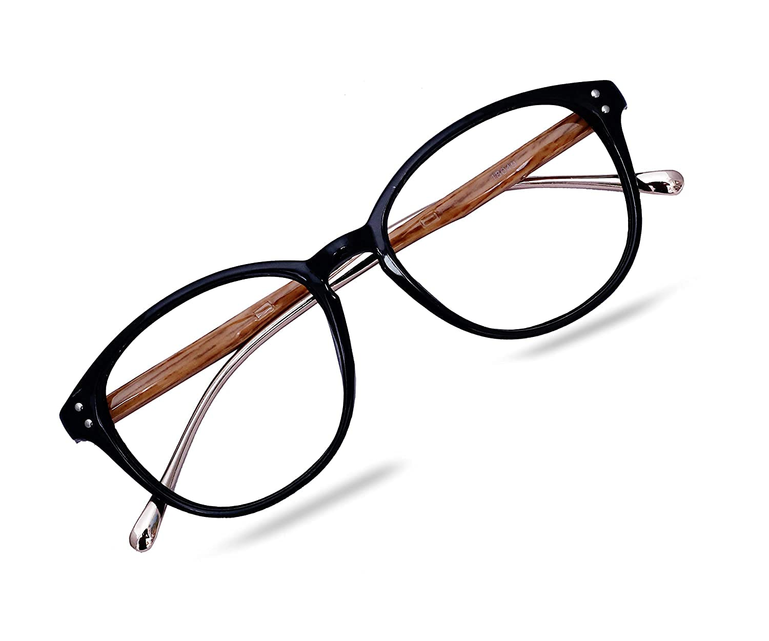 USJONESJANIFAOUL® Round Optical Frame For Unisex (JAF0982 | Wood Style | Trendy Men and Women