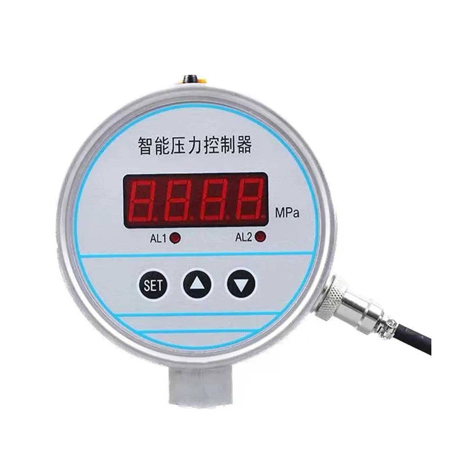 1pc Digital Display Electric Contact Pressure Gauge Hydraulic Pressure Intelligent Vacuum Oil Barometer Pressure Switch Controller(DC 12-24V,0-1.0Mpa)