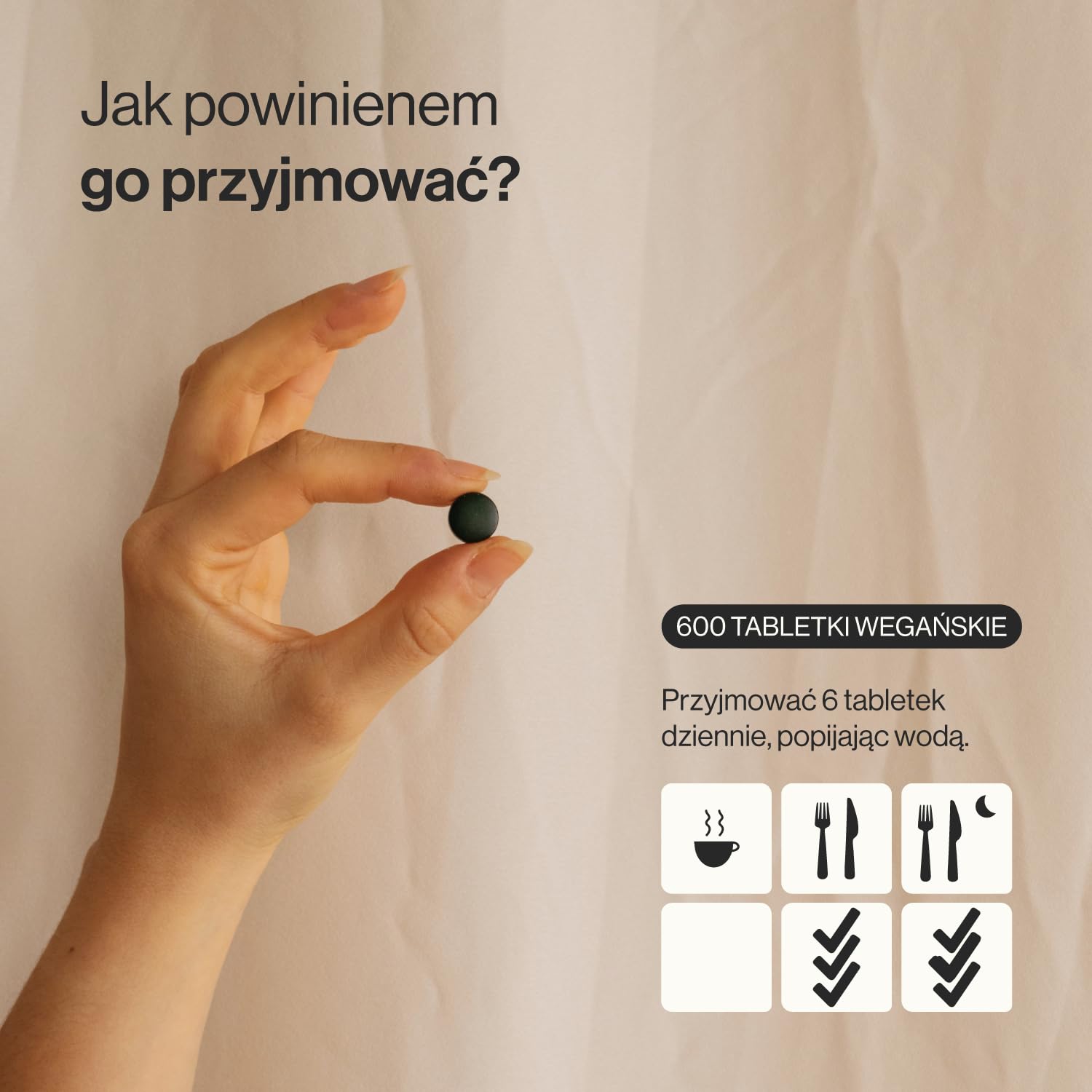 600 Tabletek Spiruliny Organicznej – 100% Czyste Algi o Wysokiej Czystości – 3000 mg na Dawkę – Sycąca i Detox – Bogata w Białko Roślinne – Bez Dodatków i Alergenów