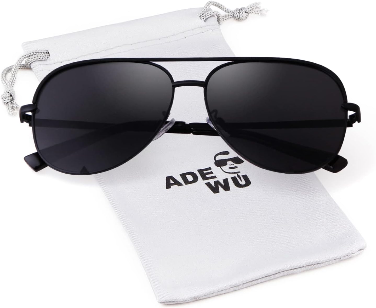 ADE WU Retro Oversized Aviator Sunglasses for Women Classic Black Gold Metal Vintage Big Pilot Sun Glasses - Image 8