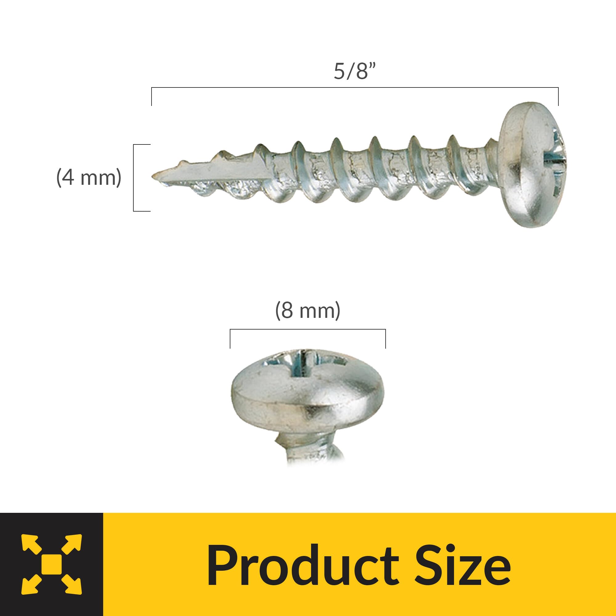 Brixwell SRW216792601 Zip R Screw, Pan Head with Fully Threaded,Zinc Plated Pack of 1000