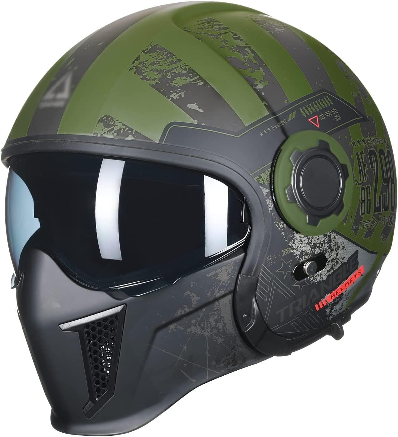 Amazon.com: Open Face 3/4 Motorcycle Helmet DOT/ECE Approved Full Face ...