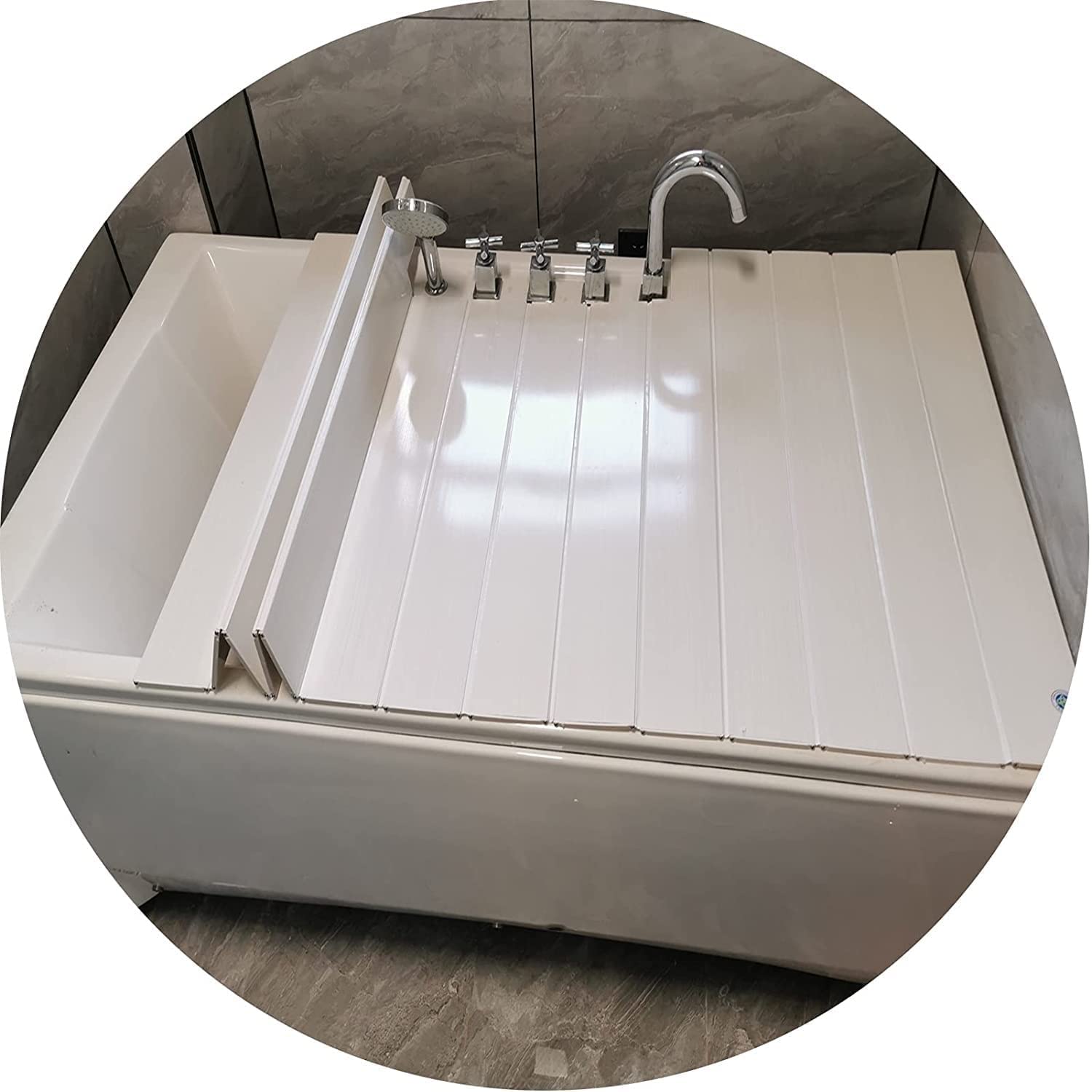 Plateau de baignoire pliant et couvercle isolant blanc pour un bain relaxant