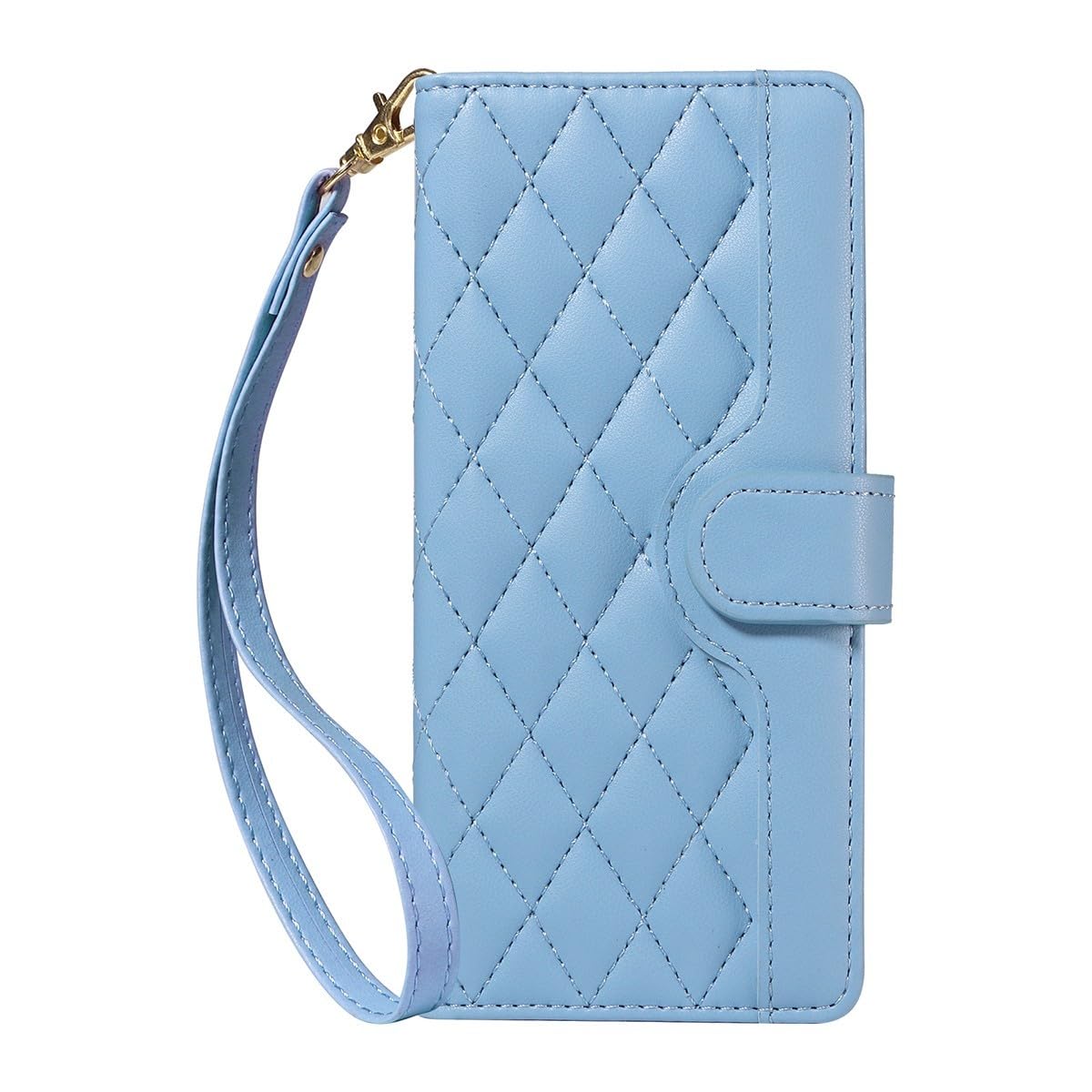 Étui compatible iPhone 16 Pro Max bleu cuir grille de luxe - 8