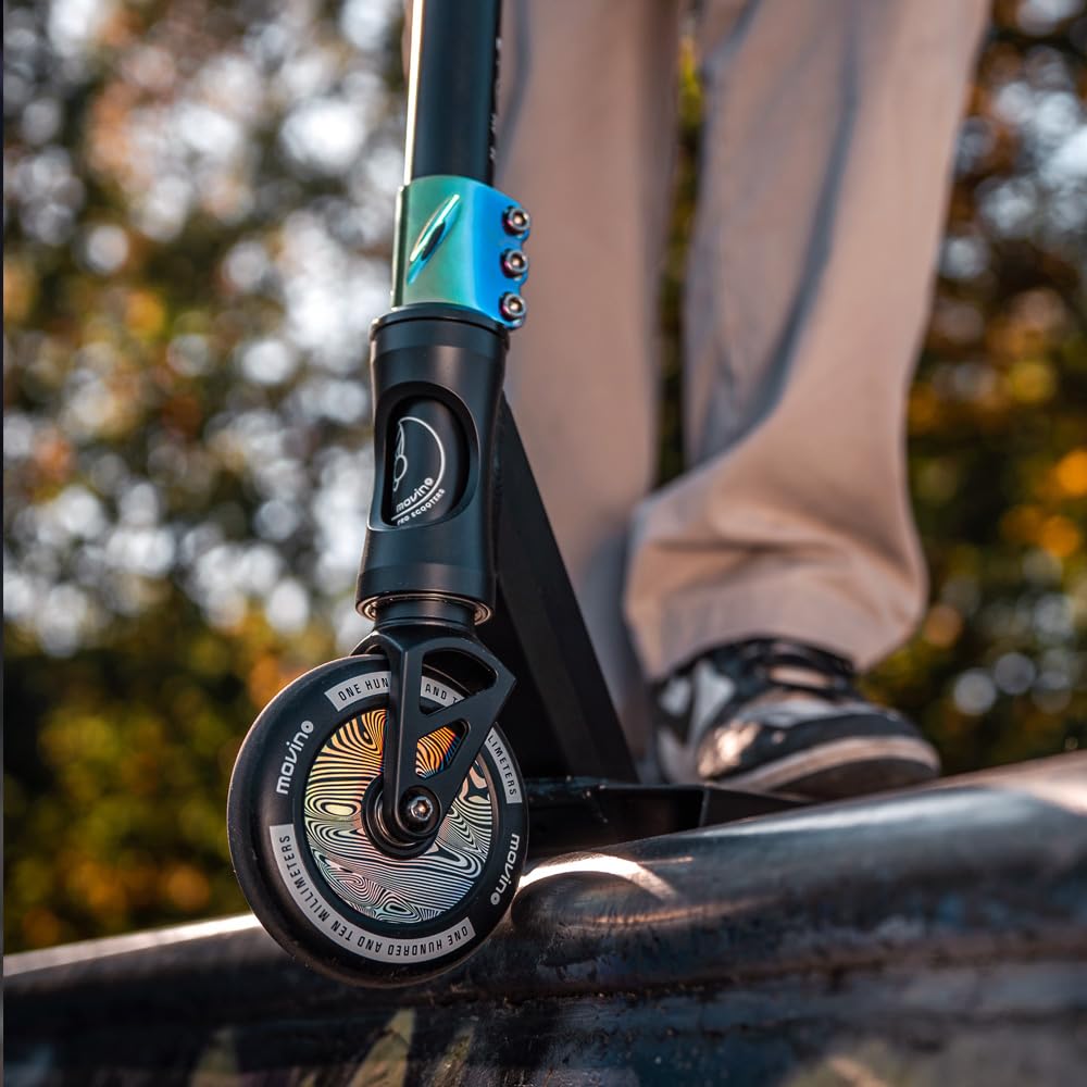 Movino Haze Stunt Scooter – Patinete Freestyle Profesional para Skatepark – Robusto con Sistema IHC, Ruedas Fullcore 110mm y ABEC 9 – Manillar T-Bar 55cm – Carga 100 kg