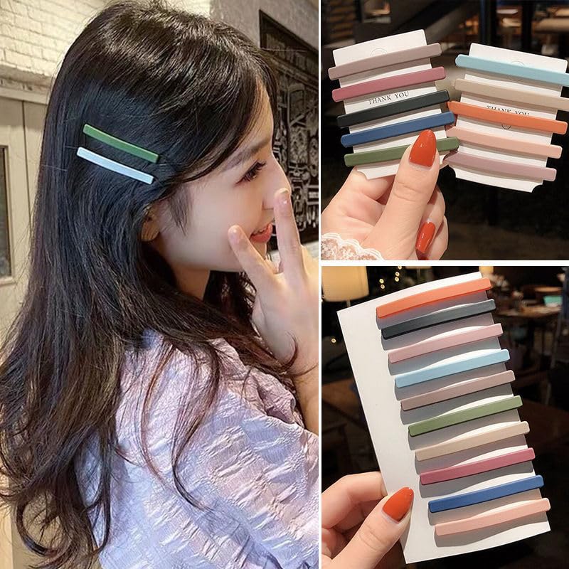 10 PCS Hair Barrettes for Women, French Style Hair Clips, Ten Color Metal Matte Hair Clips - Image 4