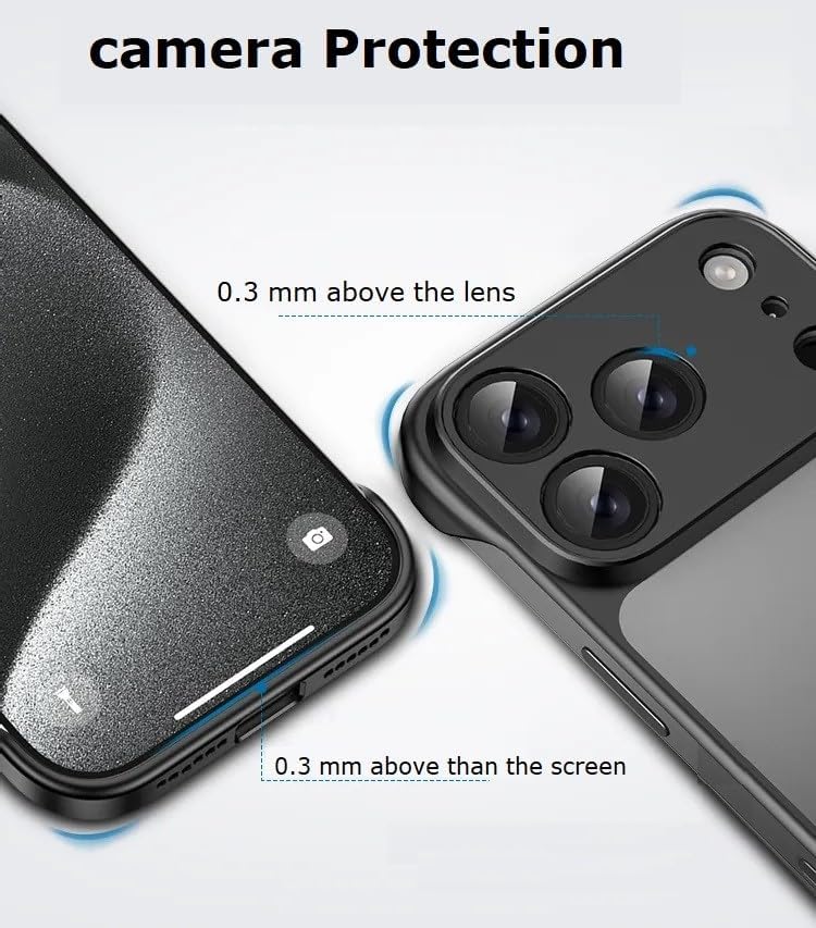 Image of Compatible Case Apple iPhone 17 Pro | Back Cover Case | Stylish Frameless Matte Hard Back Skin | Soft TPU Shock Proof Bumper Back Cover Case for Apple iPhone 17 Pro (Black)