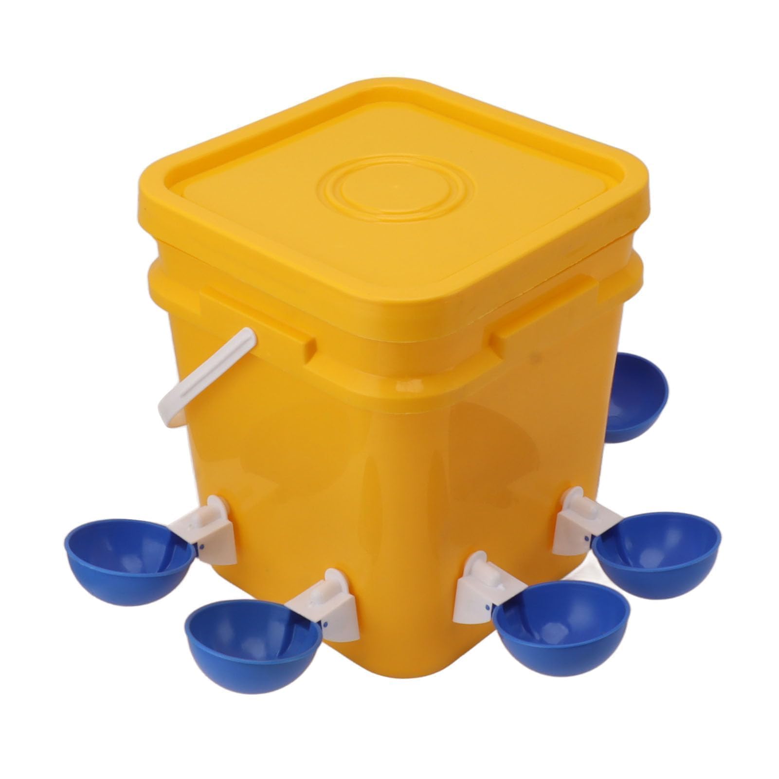 Abbeveratoio Automatico per Pollo Gallinella Fornisce Abbeveratoio per Pollo Mangiatoia e Abbeveratoio per Pollo da 12 Litri per Pollame (Secchio + grande ciotola blu + viti nere)