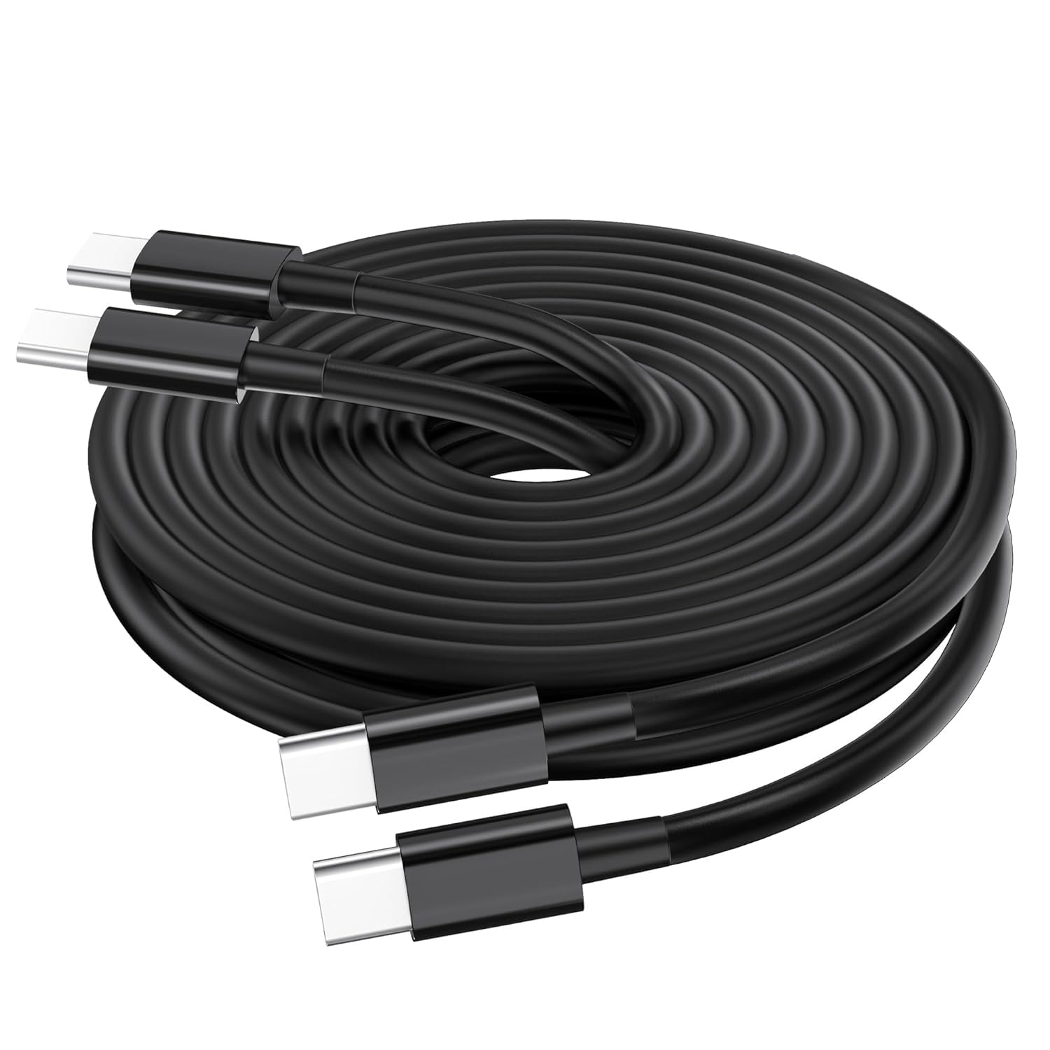 NozibyeFor Samsung USB Type C Charge and Sync Cable 2PCS – Genuine Samsung USB-C to USB-C Charging Cable for Fast Charging of Mobile Phones and Tablets – 1.5 m - Black (Black)