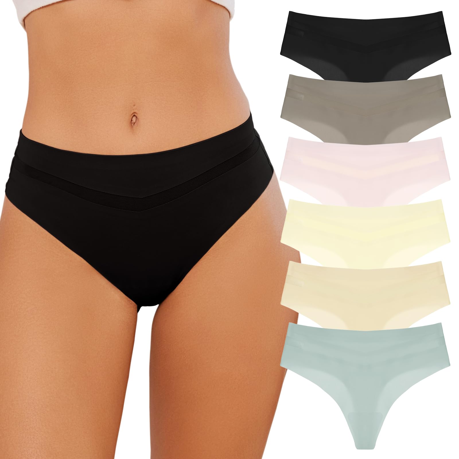Seamless Cotton Thongs for Women No Show Underwear Thin and Light Thong Underwear Sexy Underwear for Women 6
