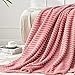BEDELITE Fleece Throw Blanket for Couch – 3D Ribbed Jacquard Soft and Warm Decorative Fuzzy Blanket – Cozy, Fluffy, Plush Lightweight Pink Throw Blankets for Bed, Sofa, 50x60 inches