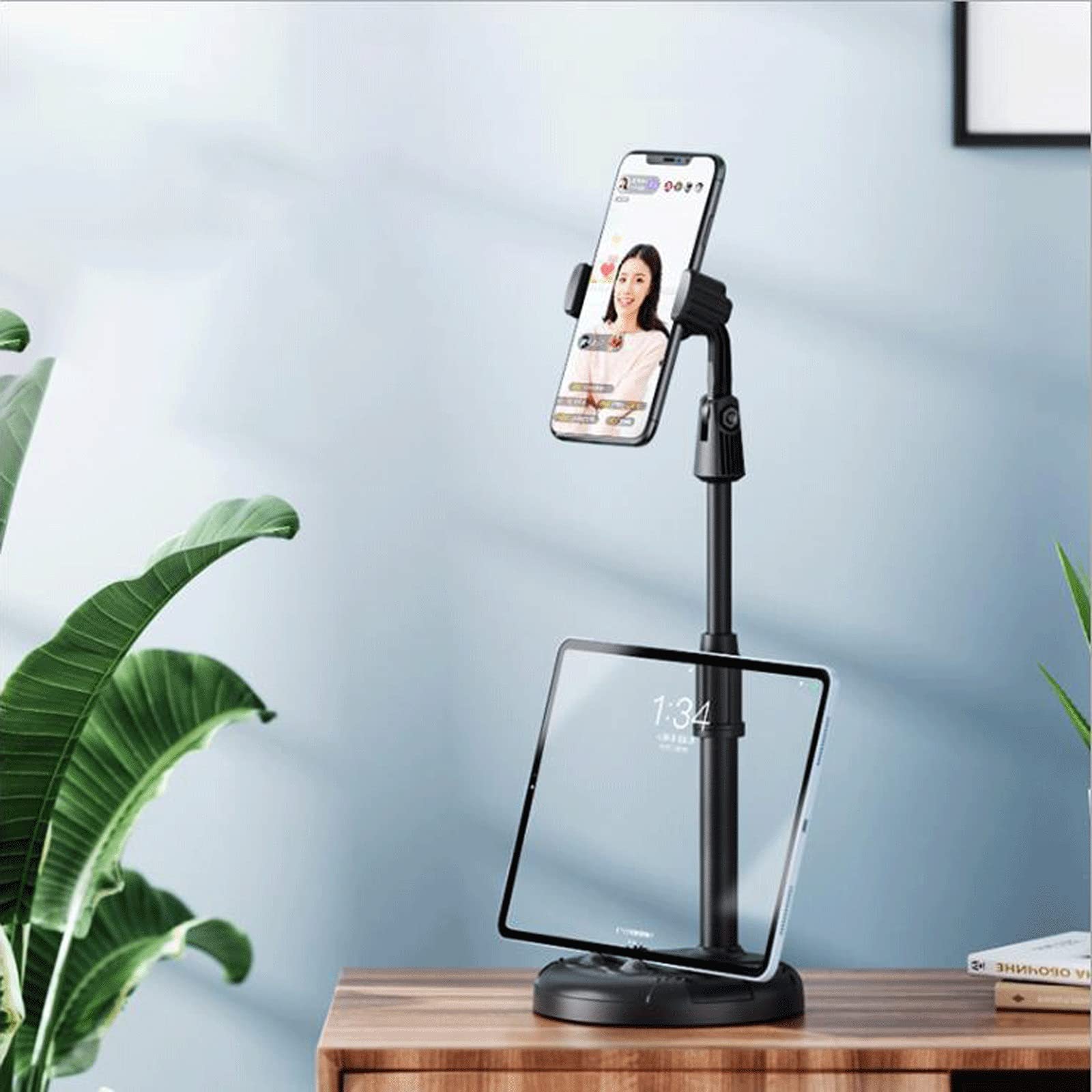 YYQQ Phone Holder For Desk, Creative Cell Phone Stand Tablets Holder For, Angle Height Adjustable Phone Stand, Compatible With IPhone 11/Xr/Xs Max, All Smartphones And All Tablets(4.7-6.89'' Screen).