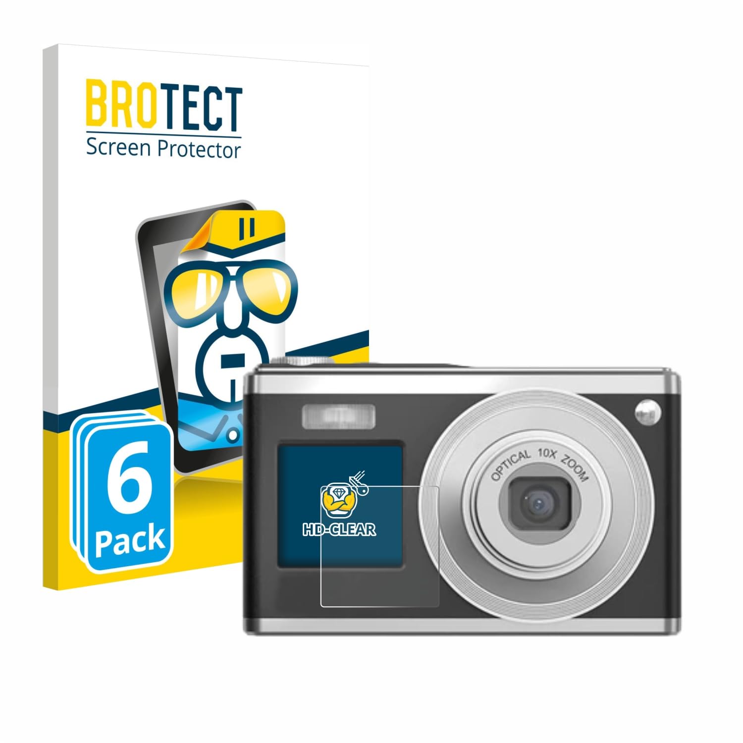 brotect 6-Pack Screen Protector compatible with Rollei Compactline 10X (Front display) - HD-Clear Protection Film