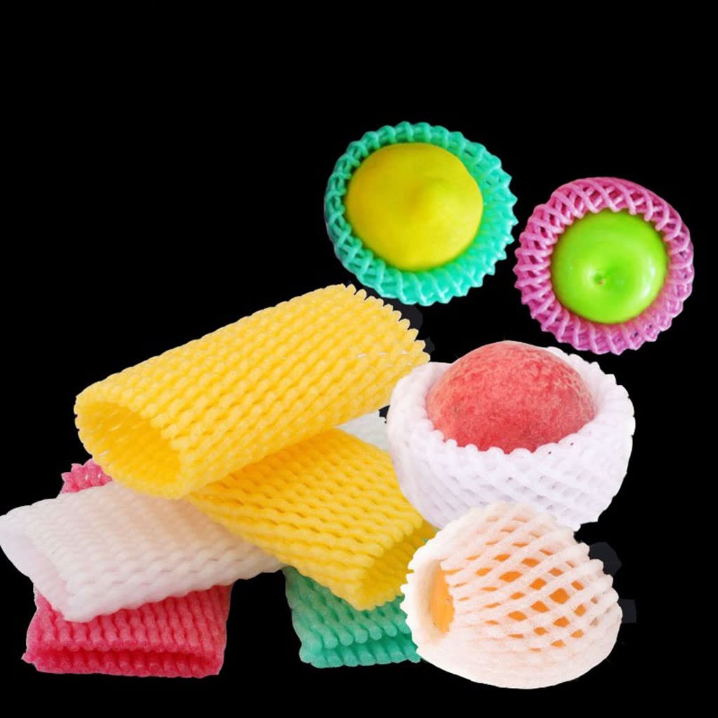 ApuaVireo&Co Set von Schaumstoffnetzbezügen, Beutel Stoßfest Schutz Transportverpackung Obst Gemüse Erdbeere Blumenkohl Pfirsich Apfel Mango Kiwi(5cmx40m)