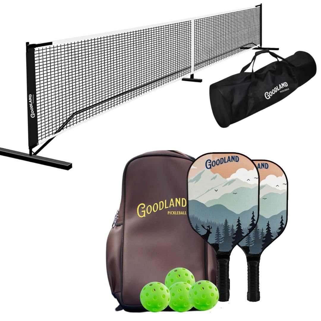 Premium Pickleball Play Kit with, 22FT Pickleball Net Portable Outdoor/Indoor with 2 Fiberglass Pickleball Paddles, 4 Pickleballs, 1 Carrying Bag, 1 Backpack (Brooklyn) (B0D47DDXTW) Amazon Price History, Amazon Price Tracker