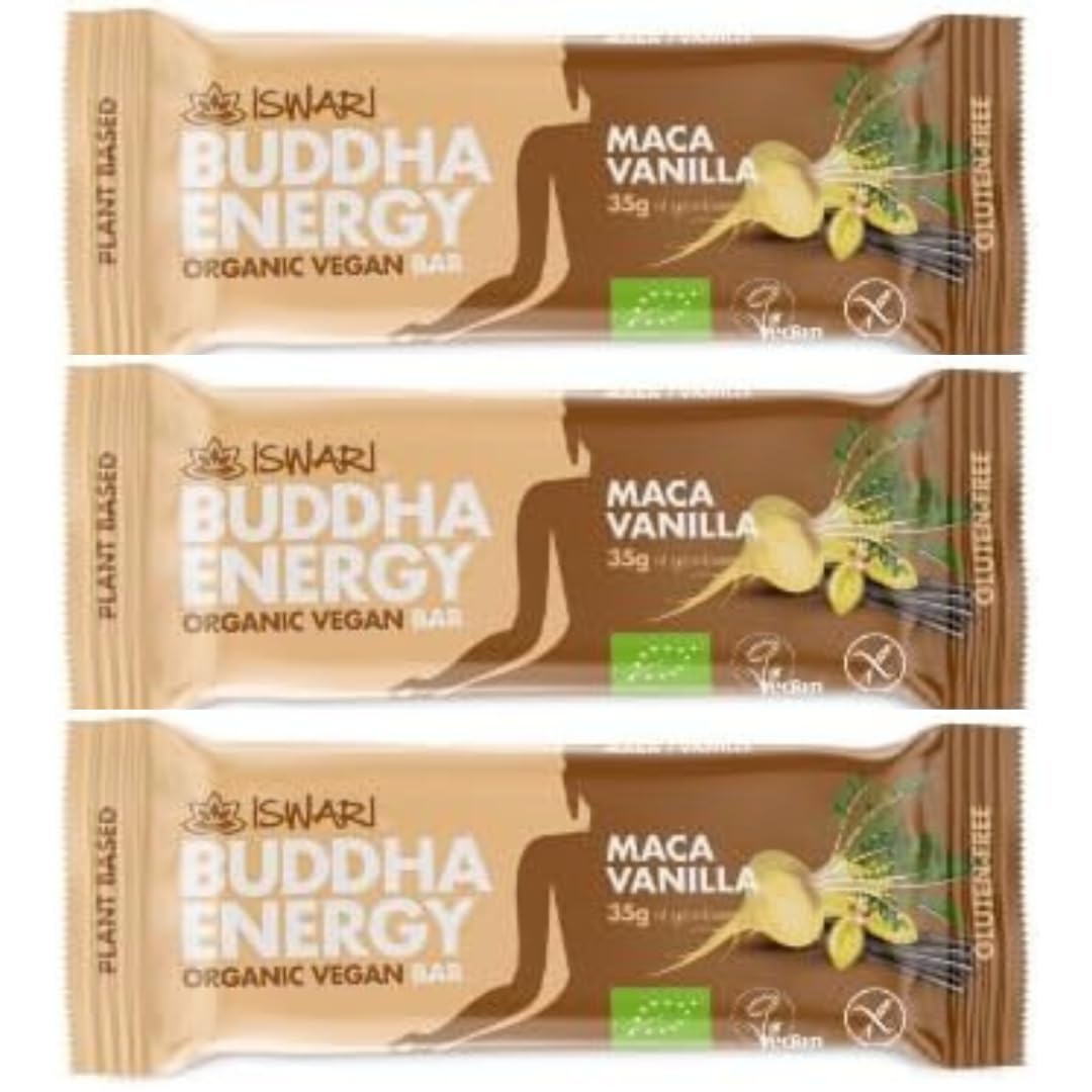 3 BARRETTE ENERGY 35 GR BIO VEGAN SENZA GLUTINE CON MACA E VANIGLIA