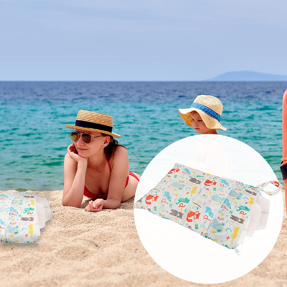 Sac Couches Lavables*3, XiXiRan Sac Couches Lavables Etanche, Sac à Couche de Bébé Réutilisable, Sac à Couche de Bébé à Fermeture Eclair Etanche, Wet Bag, Trois Modèles, S/M/L, Plage, Piscine, Voyage