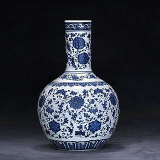Ceramiczne Wazony Na Kwiaty Wskaźniki dekoracji domu niebieski i biały porcelana antyczna ceramika scena chiński styl salon porcelanowy butelka dekoracja szafka bogu stojak retro dekoracja wazon