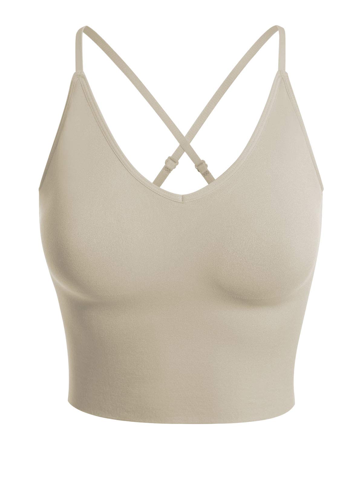 Design by Olivia Women's Padded Sports Bra Longline Workout Crop Top
