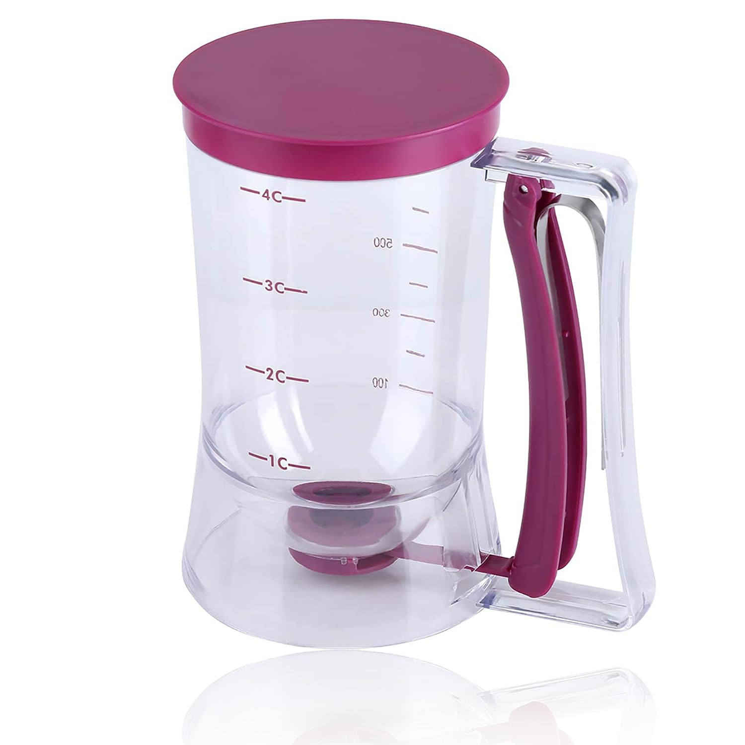 Pancake Batter Dispenser - Baking Supplies with Measuring Label, Kitchen Must Haves Tools for Perfect Pancakes, Cupcake, Waffle, Muffin Mix, Crepe & Cake