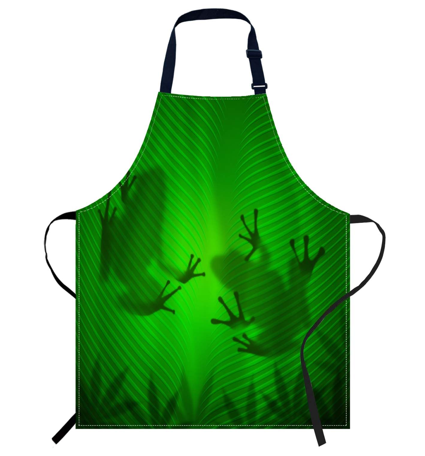 oFloral Women Men Apron for Home Kitchen 009, Frog, 27 X 31 Inch