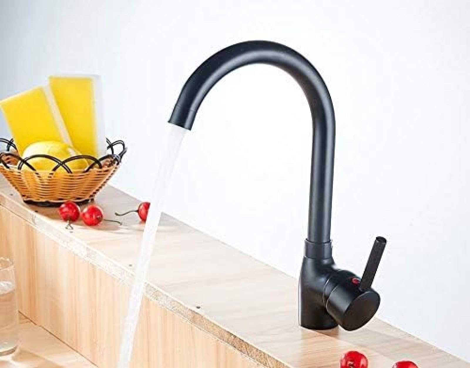 COSZWQDP Kitchen Taps Single Handle Mixer Hot and Cold Water Flexible Faucet Black Sink