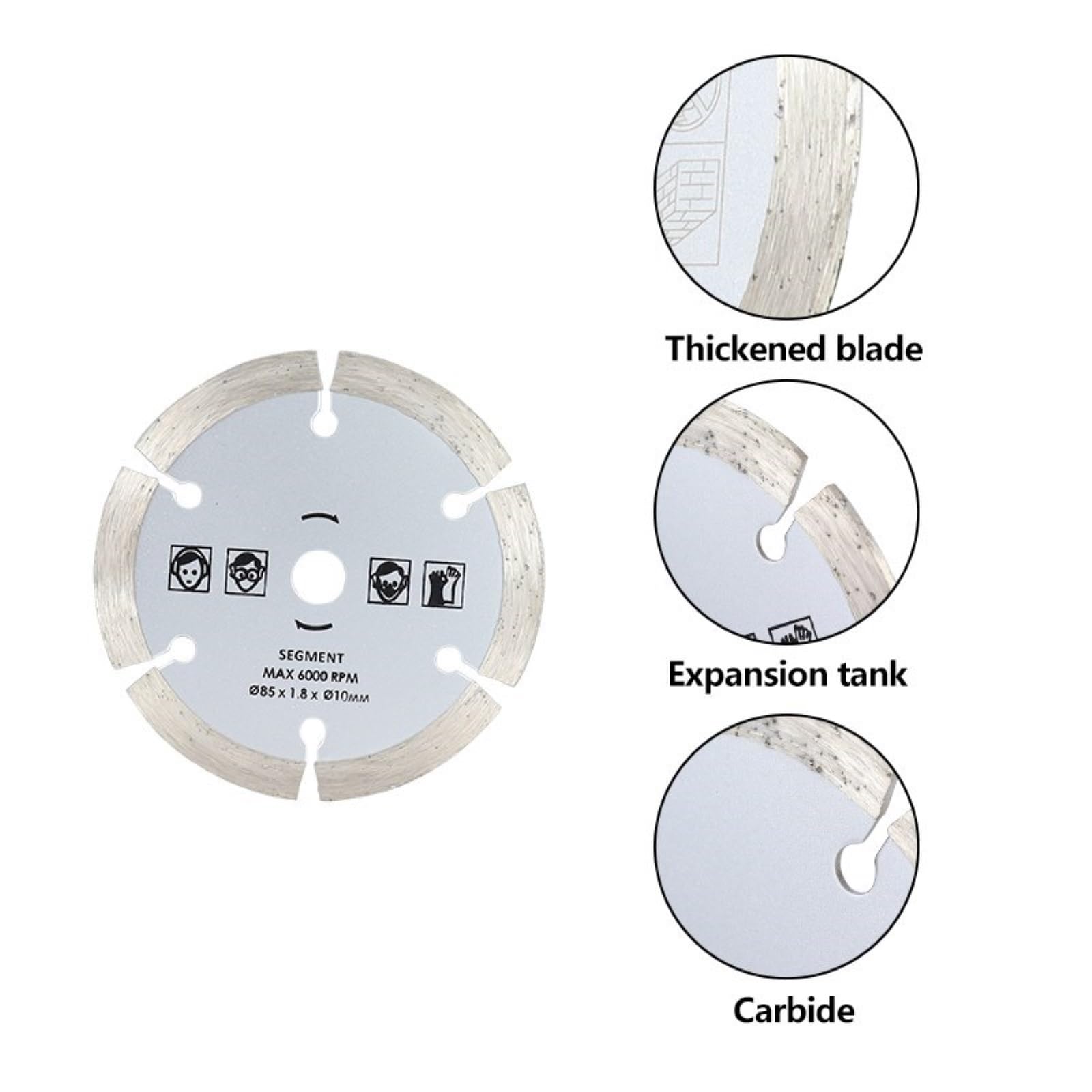 Brzeszczot do cięcia metalu 1PC brzeszczot diamentowy 85/89/115mm tarcza do cięcia na sucho betonu cegła ceramiczna marmurowe tarcze kamienia okrągłe(13)